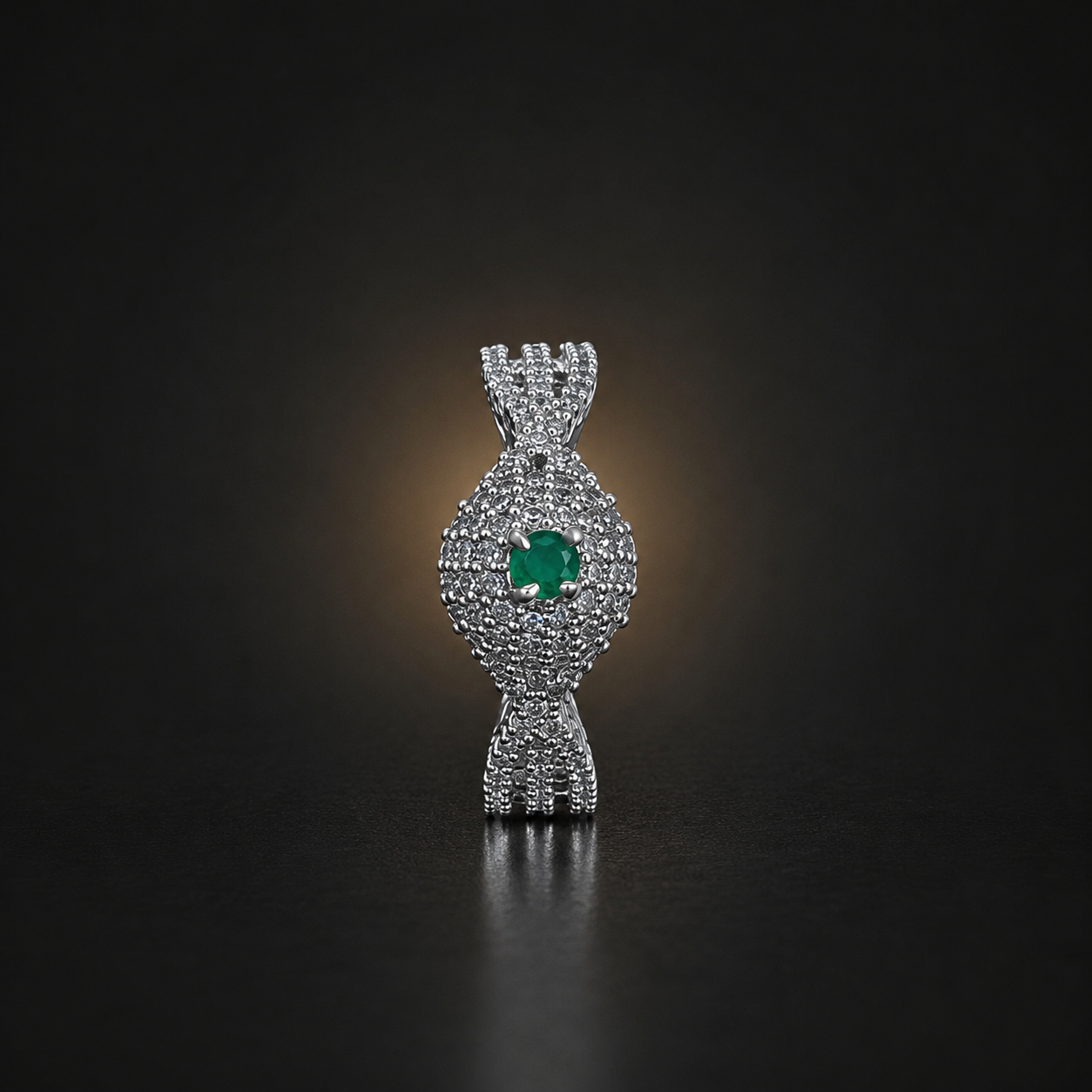 Royal Halo Ring - Emerald Green - photo 2