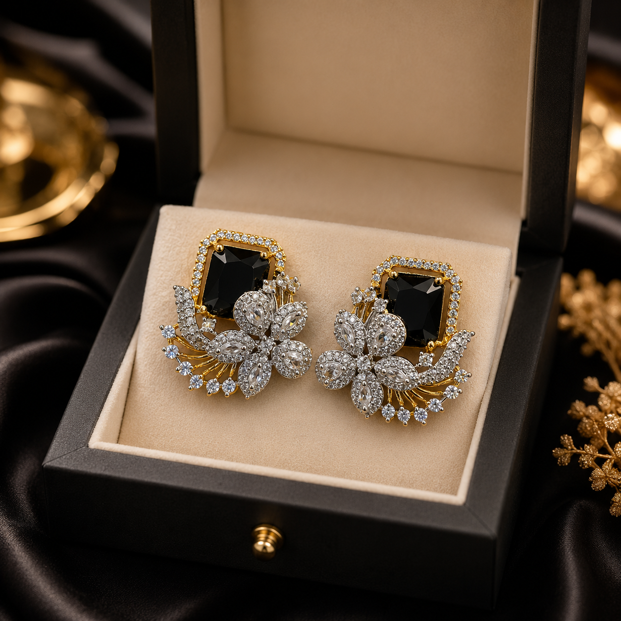 Blush Blossom Zircon Earrings
