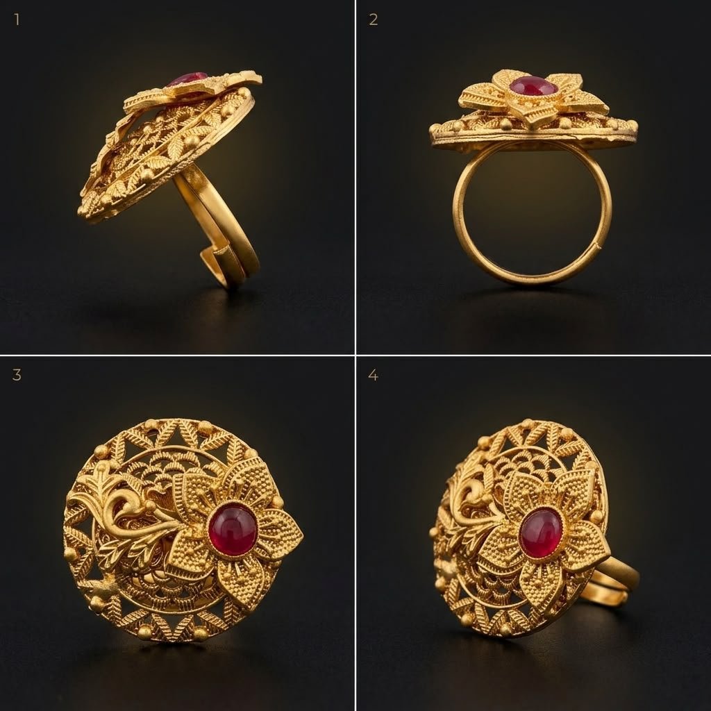 Rajwadi Ring - Red - photo 2