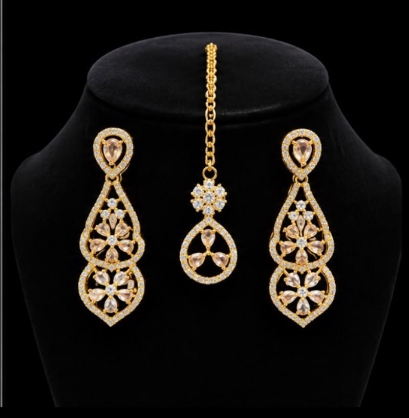 Royal Floral Necklace Set - Gold - photo 2