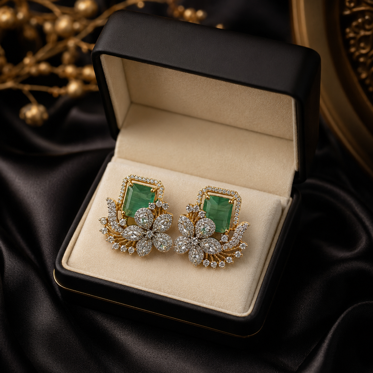 Blush Blossom Zircon Earrings