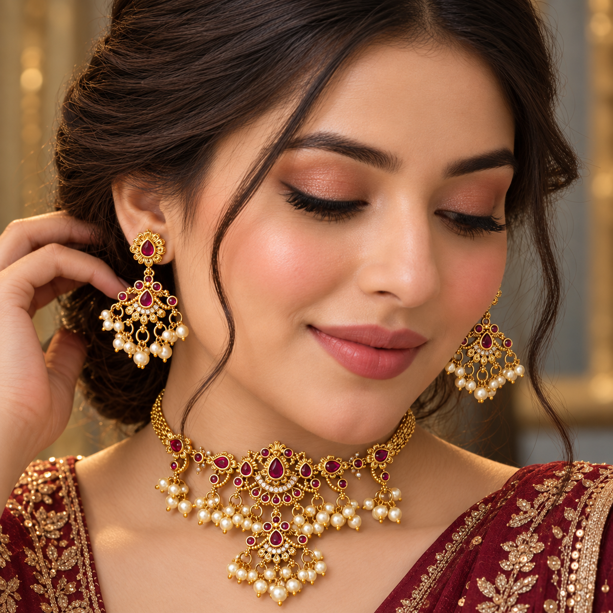 Ruby Pearl Set