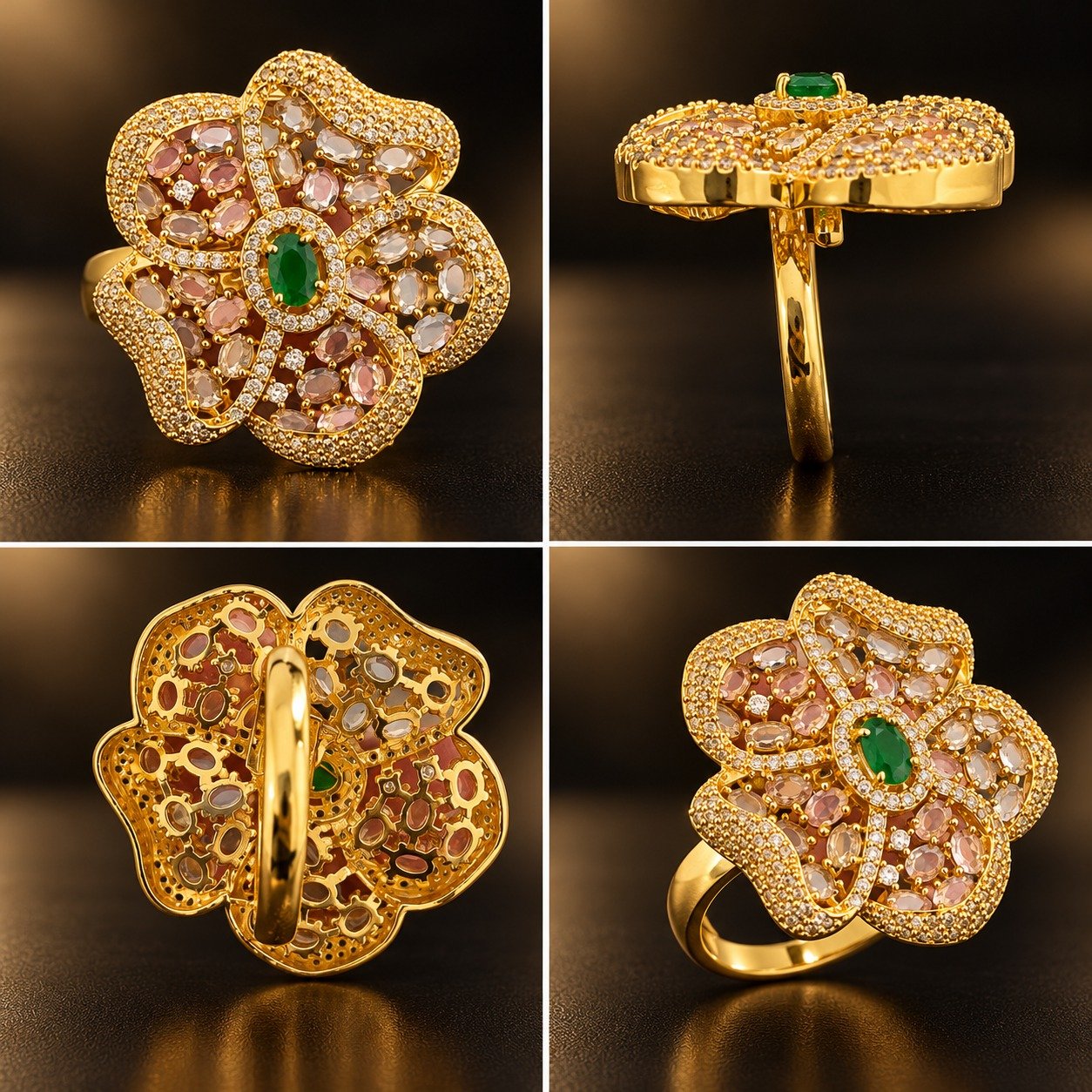 Blush Bloom Ring - Emerald Green - photo 2
