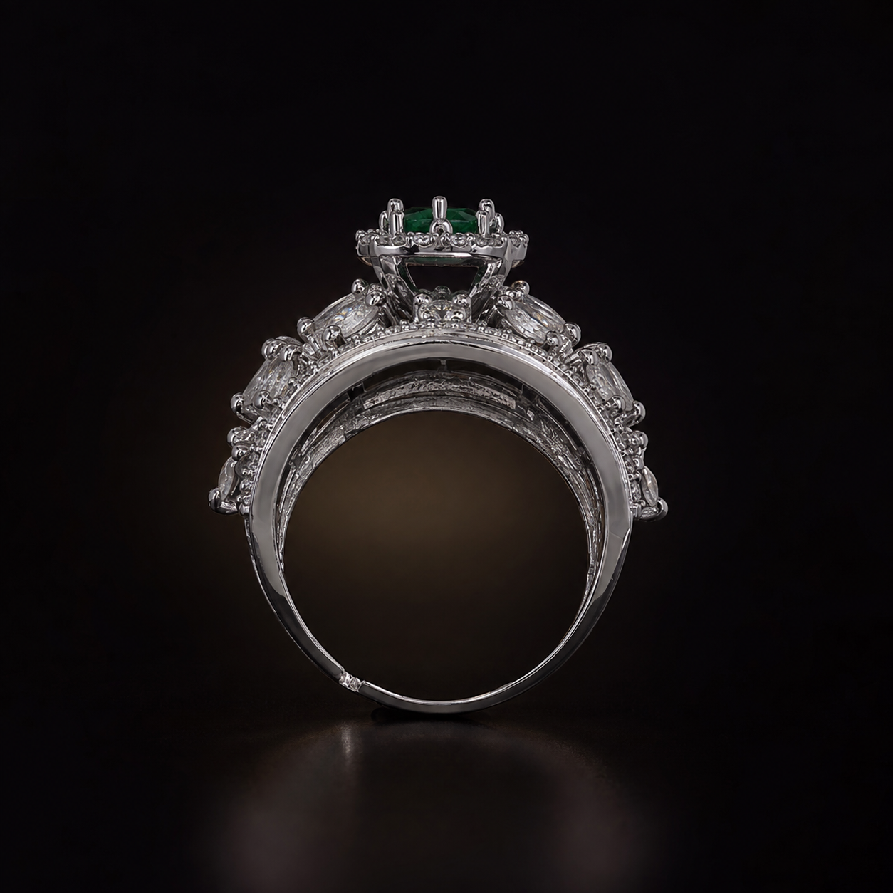 Royal Bloom Zircon Ring - Emerald Green - photo 3