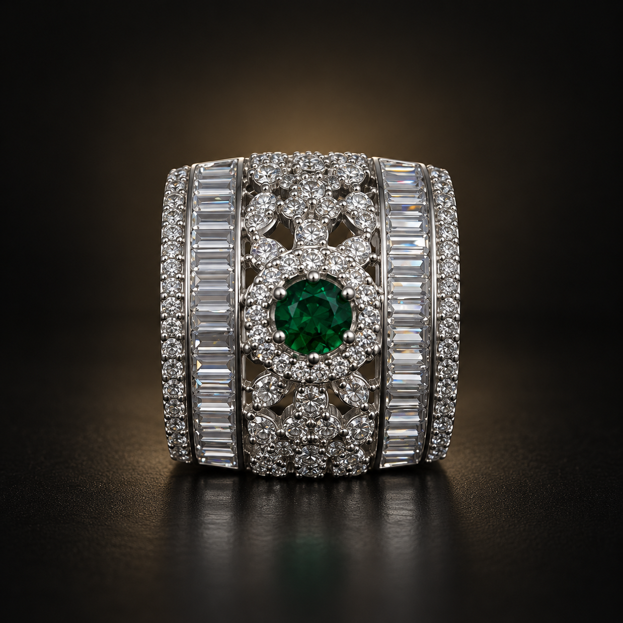 Royal Bloom Ring - Emerald Green - photo 3