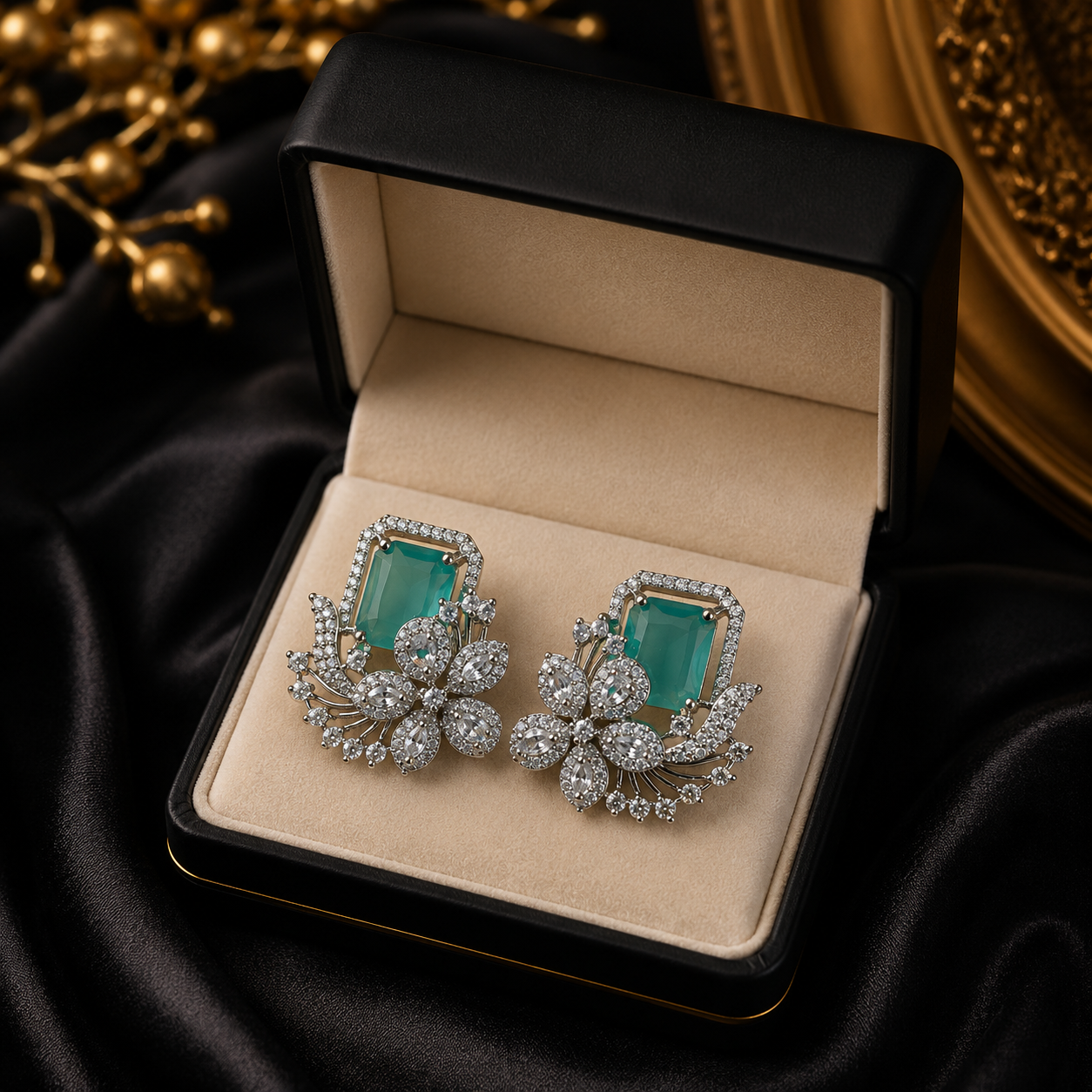Blush Blossom Zircon Earrings