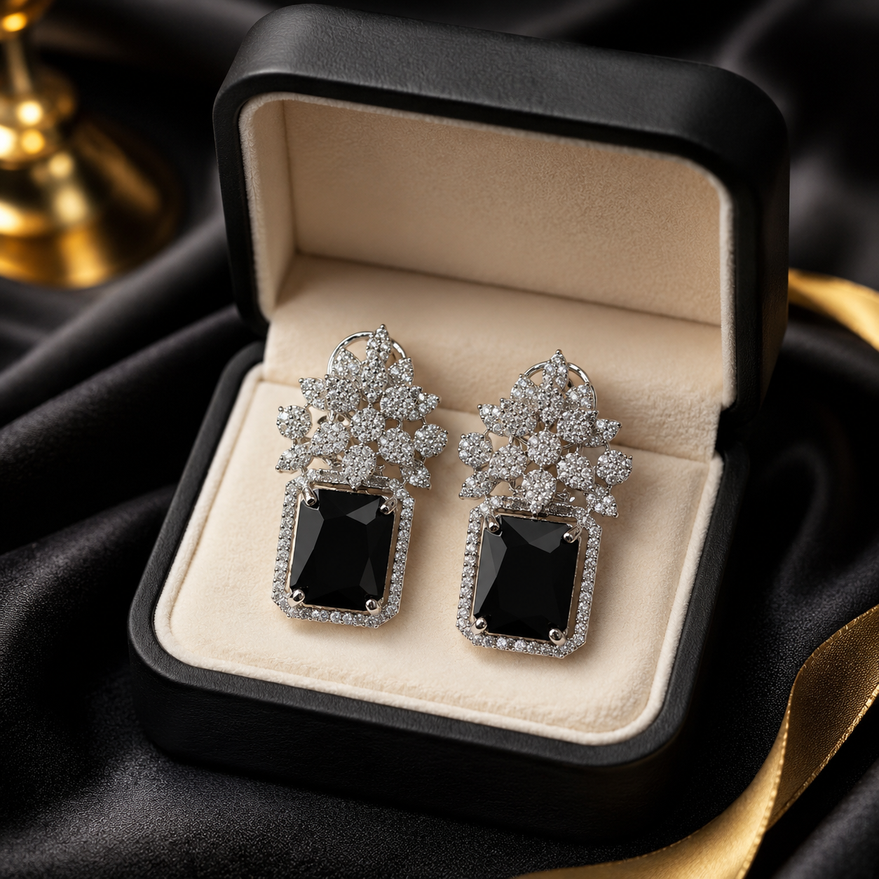 Floral Zircon Earrings