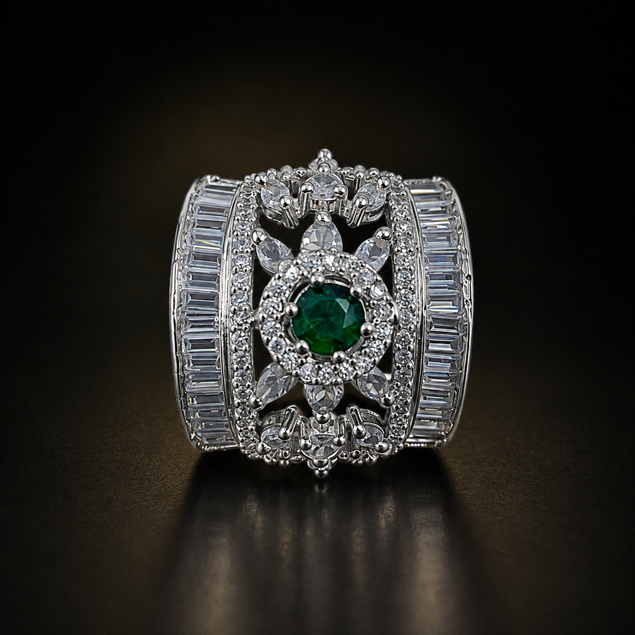 Royal Bloom Zircon Ring - Emerald Green - photo 2