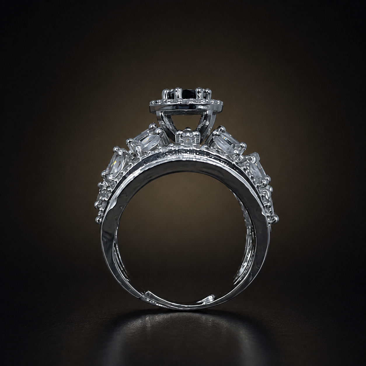 Royal Bloom Zircon Ring - Black - photo 4