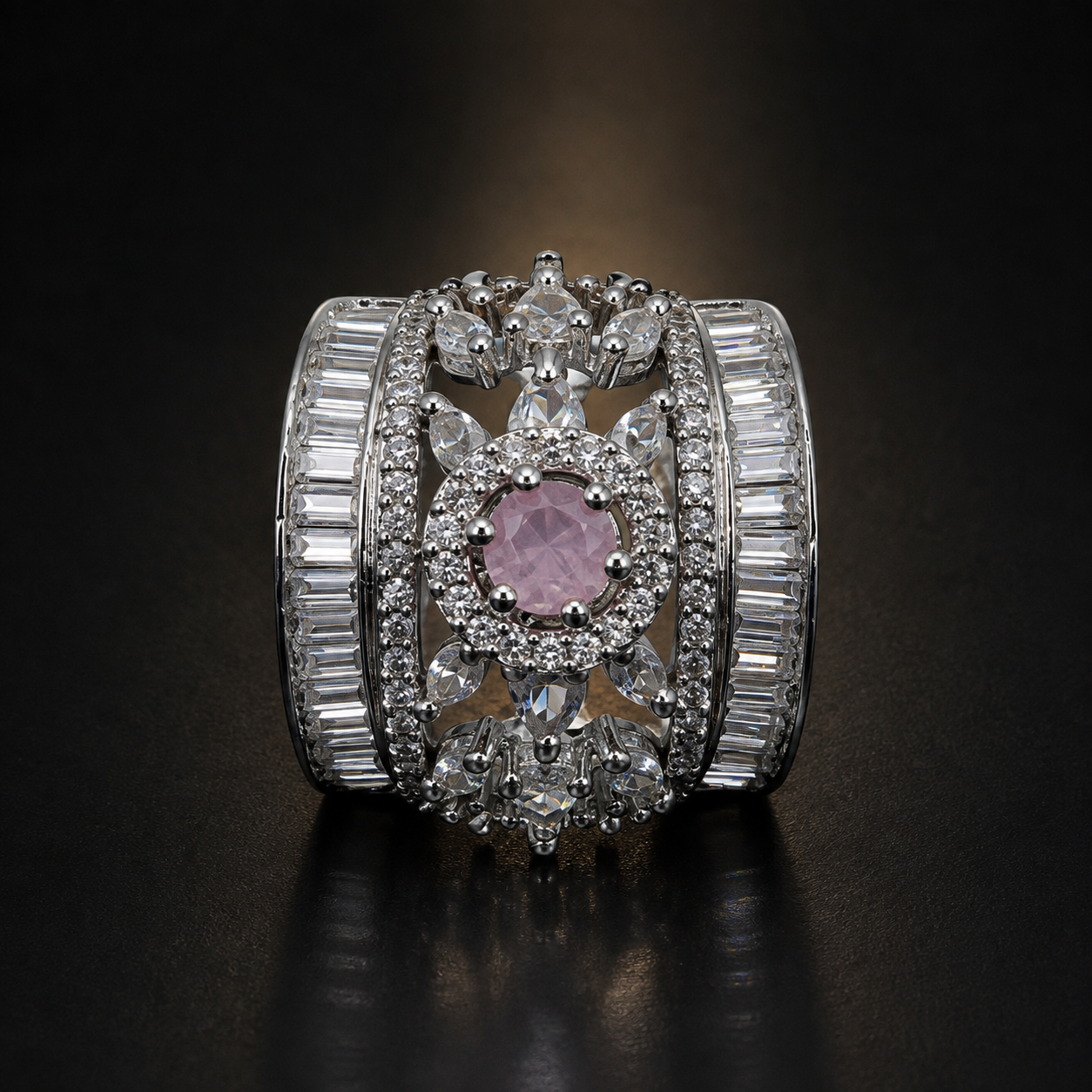 Royal Bloom Zircon Ring - Pink - photo 3