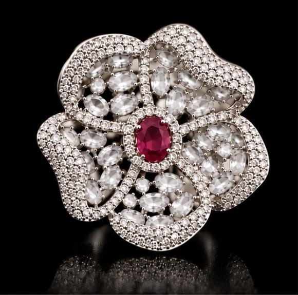 Blush Bloom Ring - Ruby