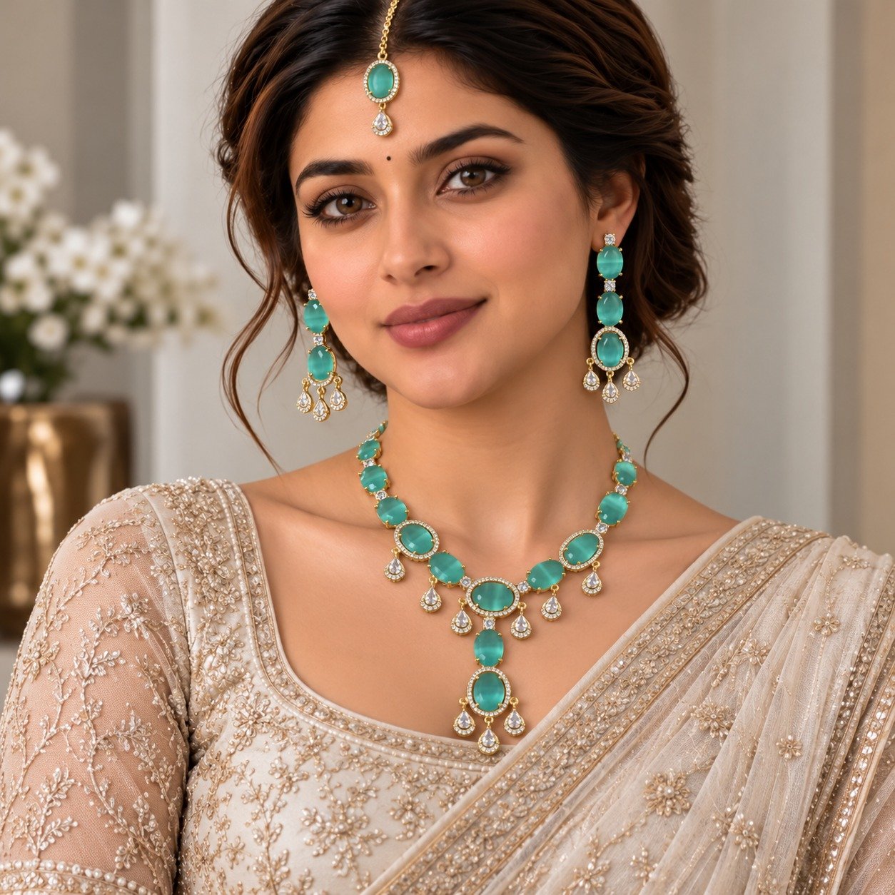 Royal zircon Necklace - Golden Mint