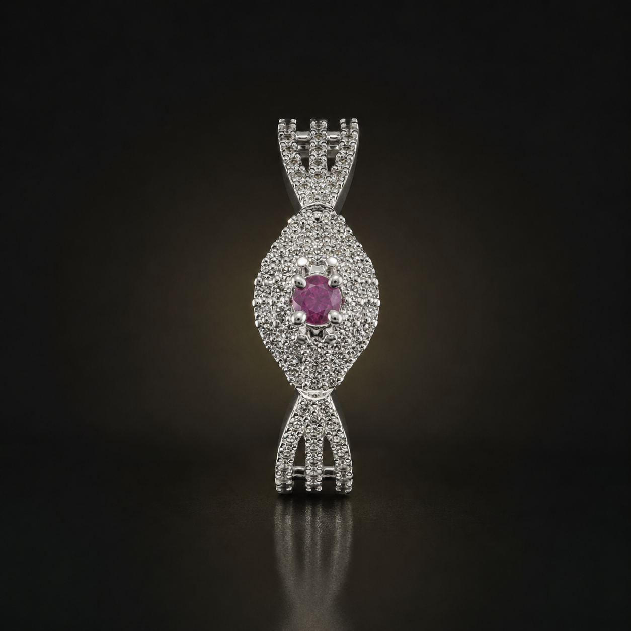 Royal Halo Ring - Deep Pink - photo 2