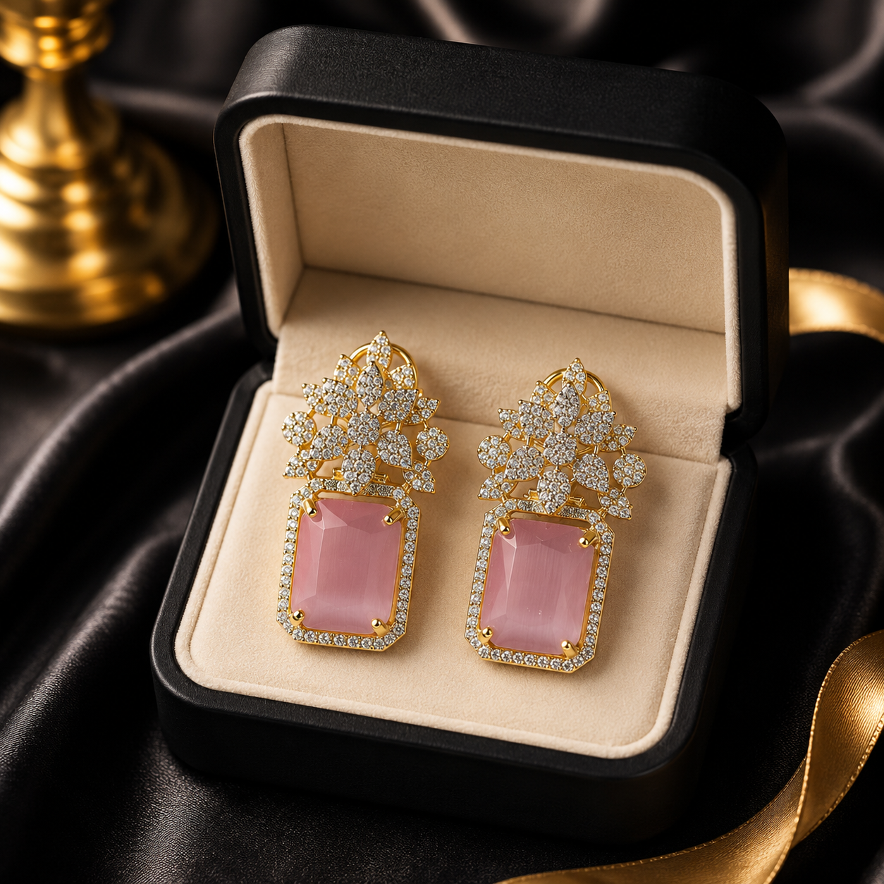 Floral Zircon Earrings