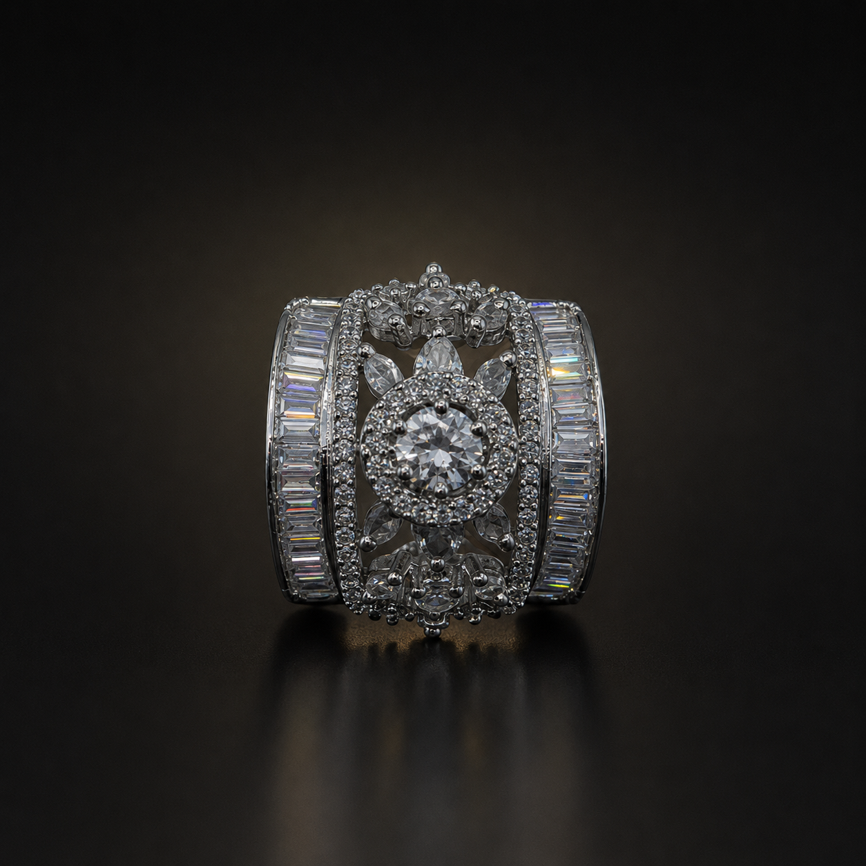 Royal Bloom Zircon Ring - Silver - photo 3