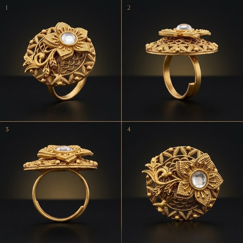 Rajwadi Ring - White - photo 2