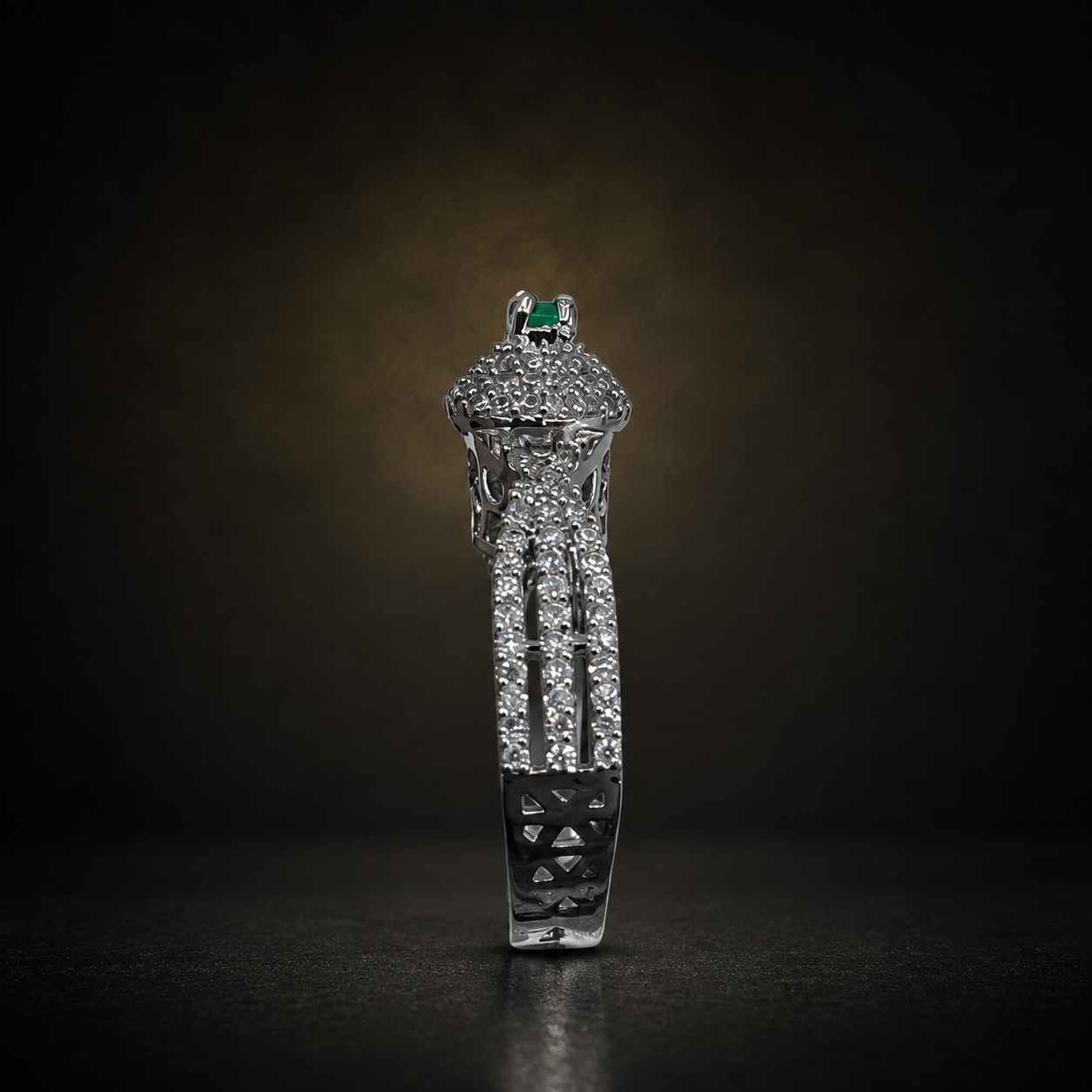 Royal Halo Ring - Emerald Green - photo 3