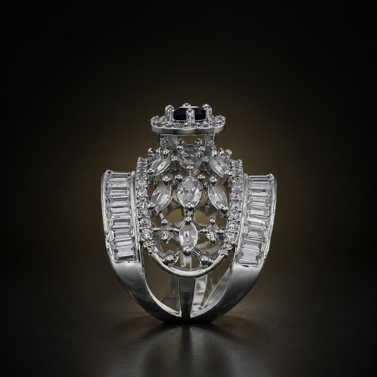Royal Bloom Zircon Ring - Black - photo 2