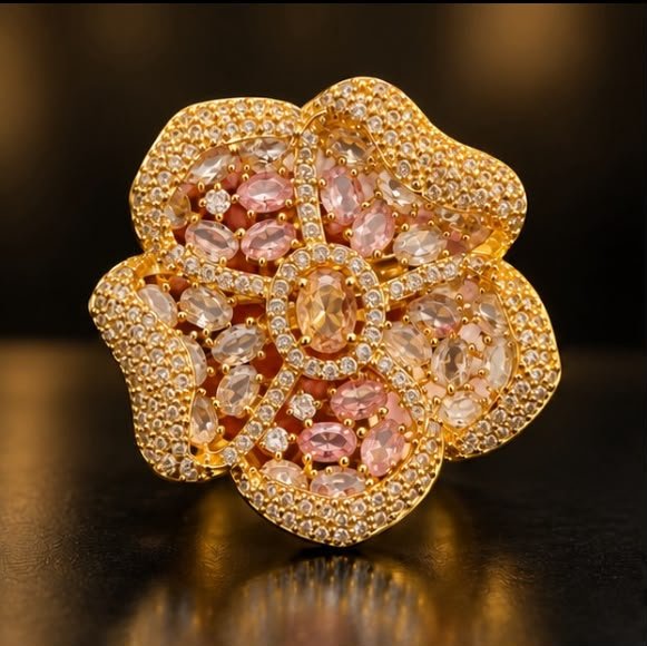 Blush Bloom Ring - Champagne