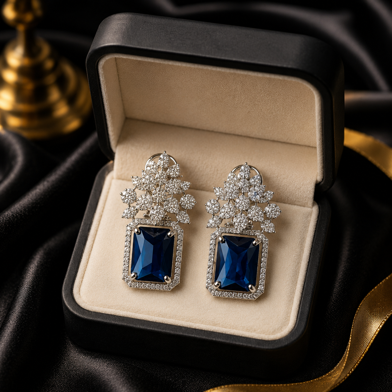 Floral Zircon Earrings