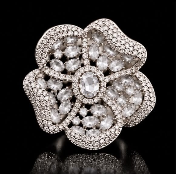 Blush Bloom Ring - White