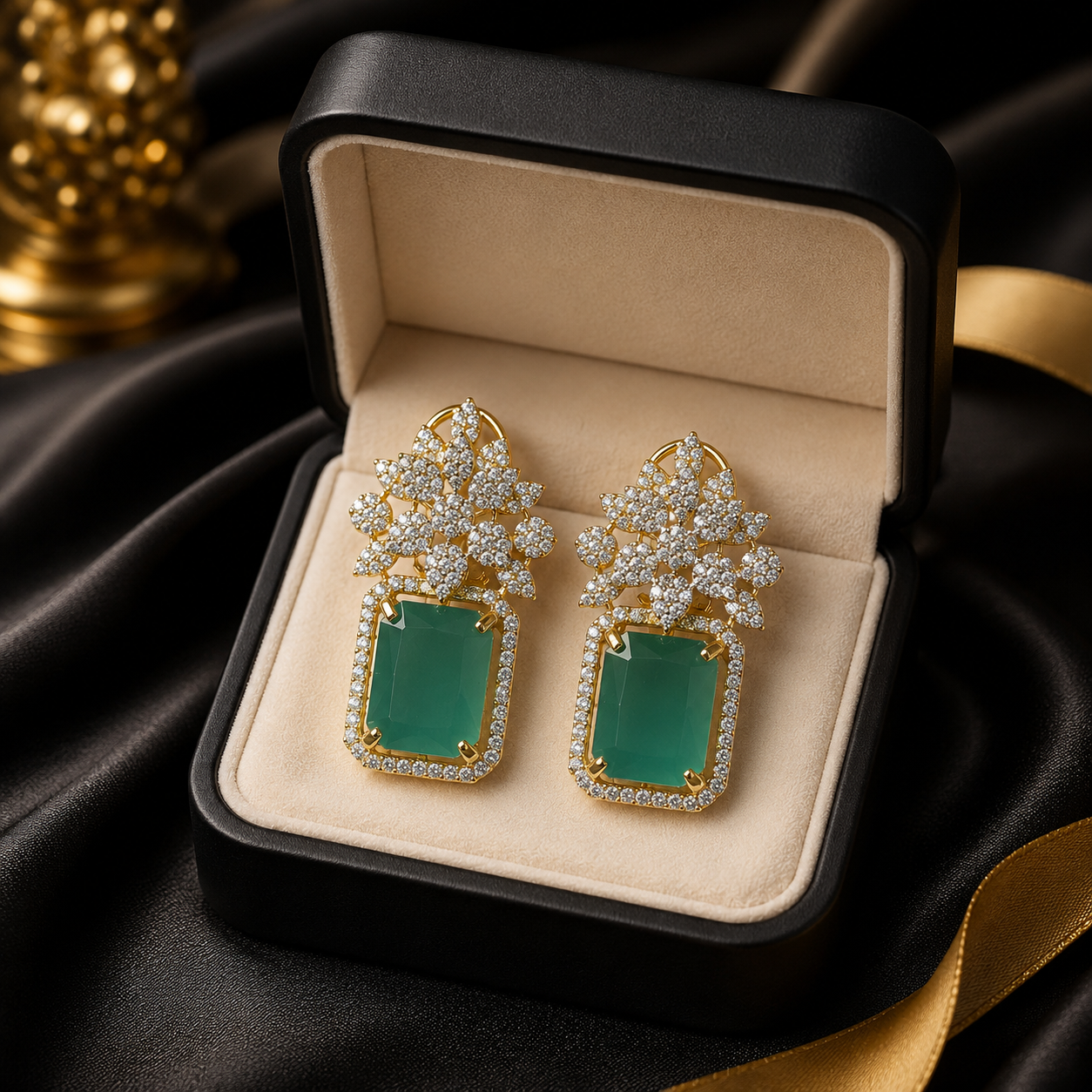 Floral Zircon Earrings