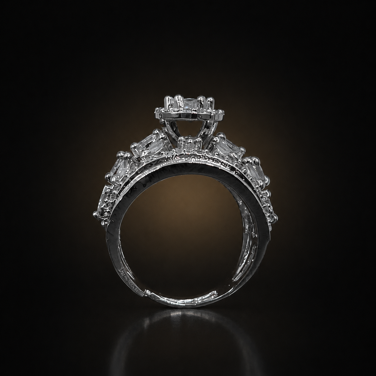 Royal Bloom Zircon Ring - Silver - photo 4