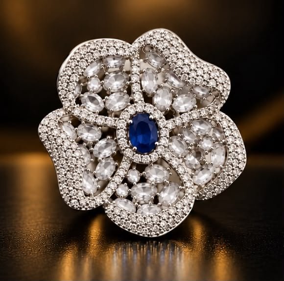 Blush Bloom Ring - Blue