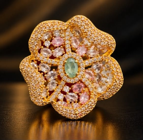 Blush Bloom Ring - Mint