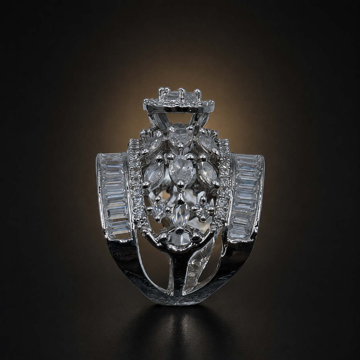 Royal Bloom Zircon Ring - Silver - photo 2